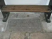 Memorial stone to Jim Ede "who created Kettle's Yard and helped to preserve this church"