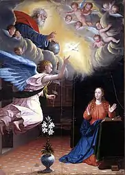 Annunciation; 1603–27, 292 × 209 cm, Museo de Bellas Artes de Granada.