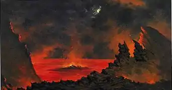 Volcano at NightJules Tavernier, c. 1880s, Honolulu Museum of Art