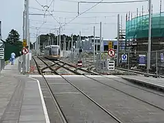 Looking south from the platforms into the depot.