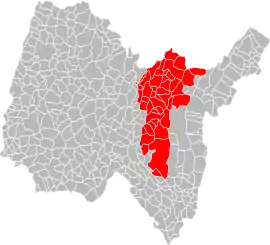 Location in the Ain department on 1 January 2019.