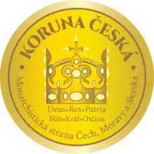 Another version of the logo of the Koruna Česká (monarchist party of Bohemia, Moravia and Silesia)