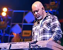 Loy Mendonsa performing with Shankar–Ehsaan–Loy trio at Idea Rocks India concert at NICE Grounds in Bangalore, India. (photo - Jim Ankan Deka)