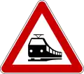 Level crossing without barrier ahead
