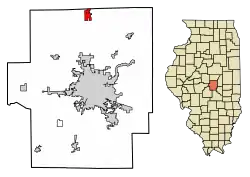 Location in Macon County, Illinois