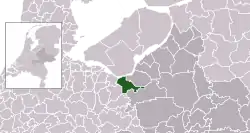 Highlighted position of Nijkerk in a municipal map of Gelderland
