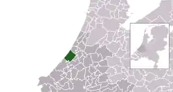 Highlighted position of Wassenaar in a municipal map of South Holland