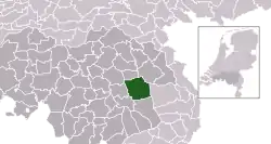 Highlighted position of Gemert-Bakel in a municipal map of North Brabant