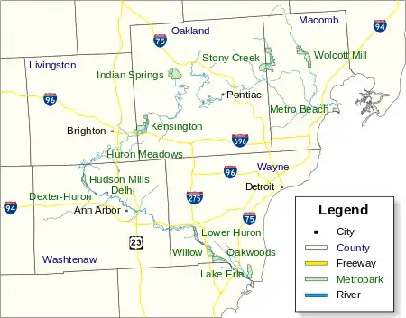 Lower Huron Metropark is located in Huron-Clinton Metroparks