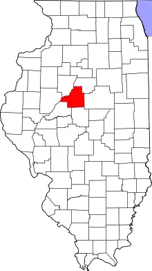 Location of Tazewell County in Illinois