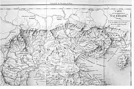 Part of Macedonia (1826). From Ευάγγ. Λιβιεράτος & Χρυσούλα Παλιαδέλη "Ευρωπαϊκή χαρτογραφία και πολιτική. ...", (European chartography and politics...), Thessaloniki, 2013, p. 141