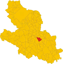 Map of Cocullo within the Province of L'Aquila