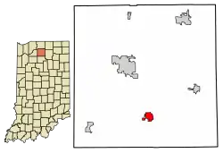 Location of Argos in Marshall County, Indiana.