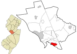 Location in Mercer County and the state of New Jersey.