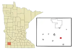 Location of Avocawithin Murray County, Minnesota
