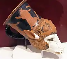 Red-figure ram rhyton