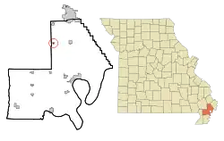 Location of Canalou, Missouri