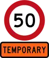 Temporary 50 km/h speed limit