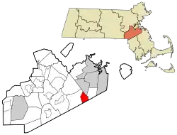 Location in Norfolk County in Massachusetts