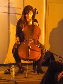 Okkyung Lee in concert with Achim Kaufmann and Frank Gratkowski during Vive Le Jazz festival at Institut français Cologne, Germany, 15 October 2011