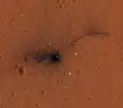 Impact scar of Schiaparelli on the Martian surface