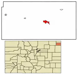 Location of the City of Holyoke in Phillips County, Colorado.