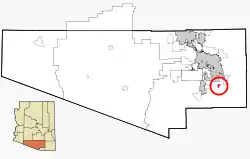 Location in Pima County and the state of Arizona