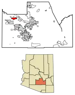 Location of Casa Blanca in Pinal County, Arizona.