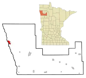 Location of East Grand Forkswithin Polk County and state of Minnesota
