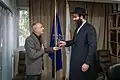 President of DISY Averof Neofytou with Chief Rabbi of Cyprus November 2021