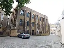Brick parking area of the same building