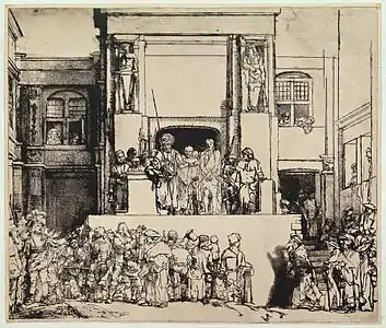 Christ presented to the People, drypoint etching, 1655, state I of VIII, Rijksmuseum
