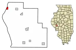 Location of Naples in Scott County, Illinois.