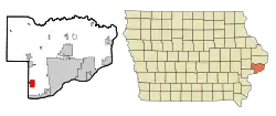 Location of Blue Grass, Iowa