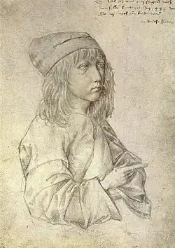 Dürer at thirteen, silverpoint, Albertina, 1484