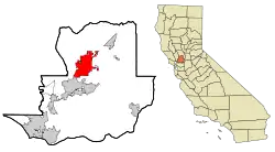 Location in Solano County and the state of California