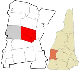 Location in Sullivan County and the state of New Hampshire
