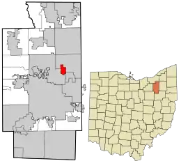 Location in Summit County and the state of Ohio