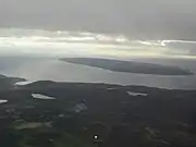 Aerial view from the northeast with a clear view of both The Tickle and Portugal Cove