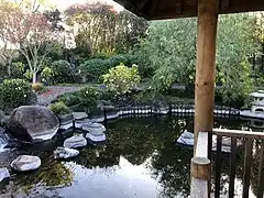 Fukuoka Garden pond from pavilion