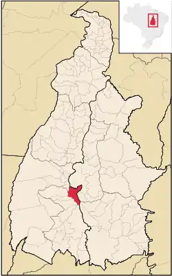 Location in Tocantins state