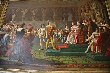 Félix Saurines, Clémence Isaure distributing flowers to the troubadors.