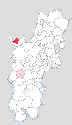 Map showing Eta in Tundla block