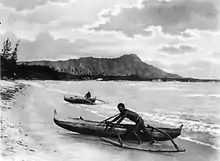 Image 6Polynesians with outrigger canoes at Waikiki Beach, Oahu Island, early 20th century (from Polynesia)