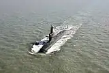 Vagir (S25) submarine during its maiden sea sortie.