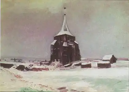 The Old Cemetery Tower at Nuenen in the Snow, 1885, Tate, London (F87)