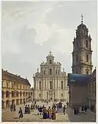 The Church of St. Johns and the Great Courtyard of Vilnius University