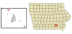 Location of Kirkville, Iowa