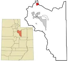 Location in Wasatch County and the state of Utah