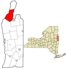 Location in Washington County and the state of New York.